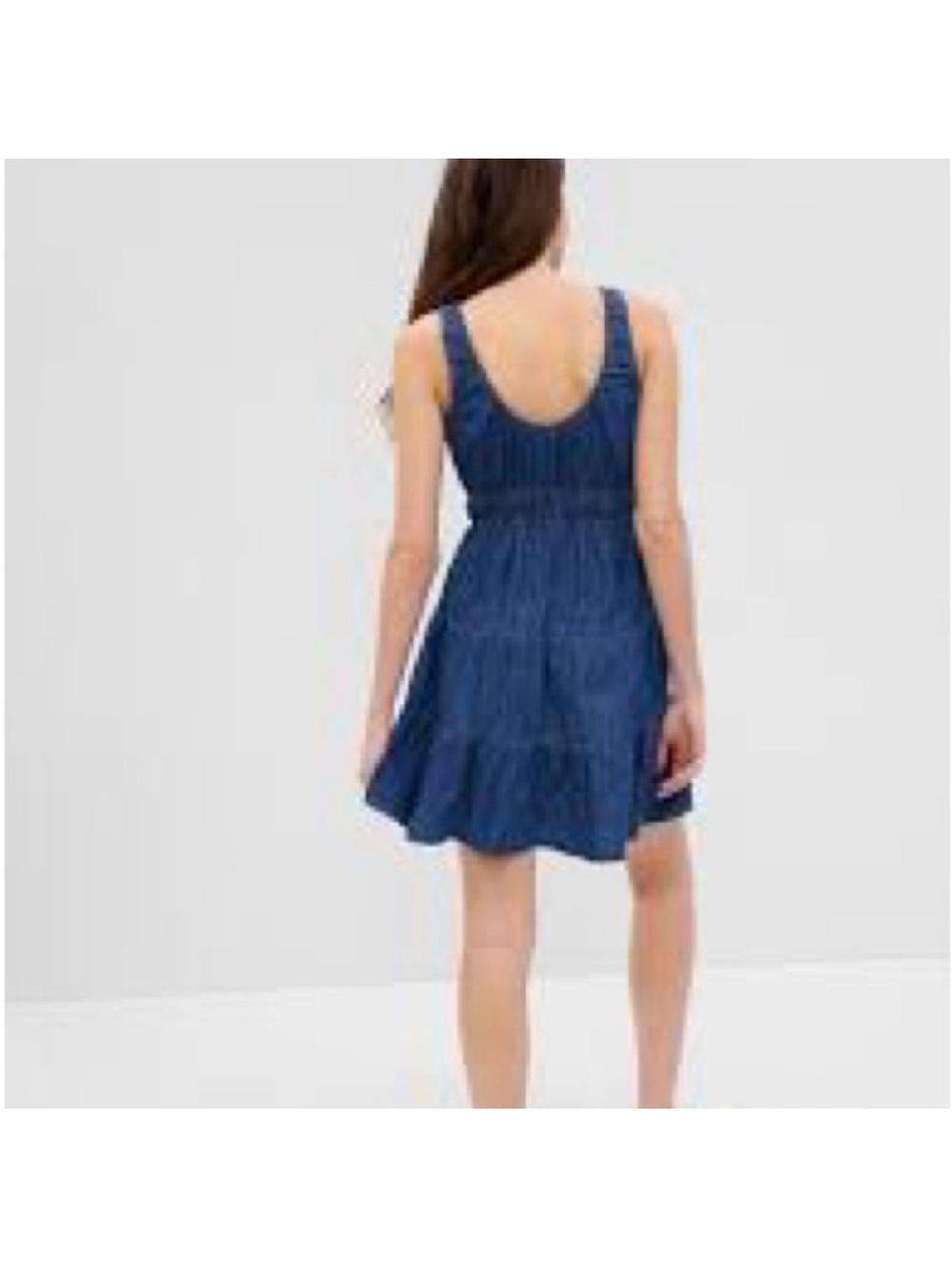 Gap denim cotton tiered dress - Picture 3 of 7